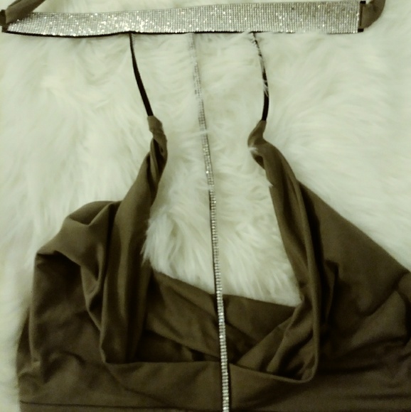 Rhinestone Choker Nude Dress - Picture 4 of 5